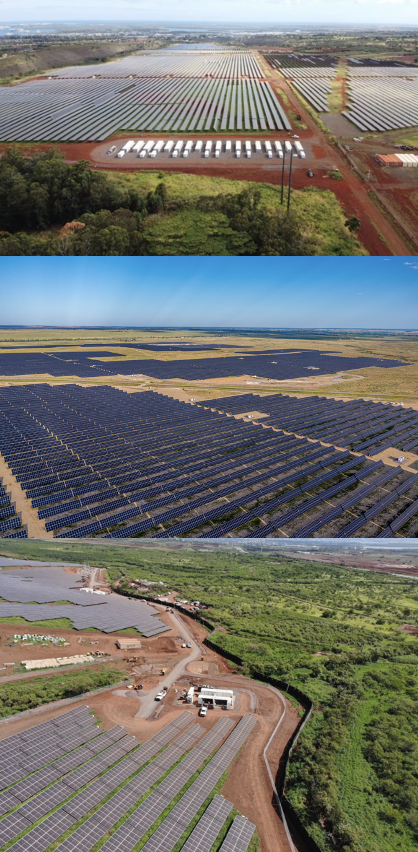 Image collage of solar fields
